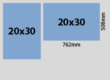 flat size chart 20x30