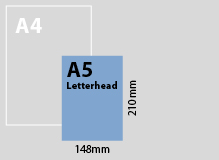 flat size chart A5 Letterhead