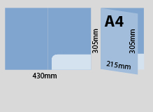 folded size chart Folder for A4 inserts