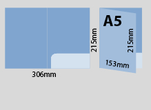 folded size chart Folder for A5 inserts
